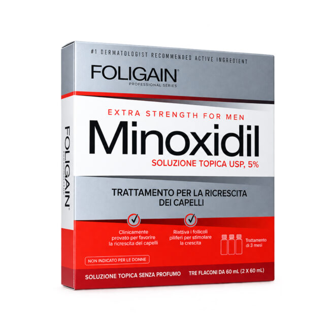 Foligain Minoxidil 5% etichetta in italiano