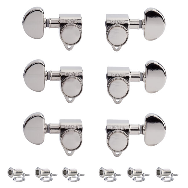 Grover GR102-18N Rotomatics, set completo di 6 meccaniche per chitarra con finitura Nickel