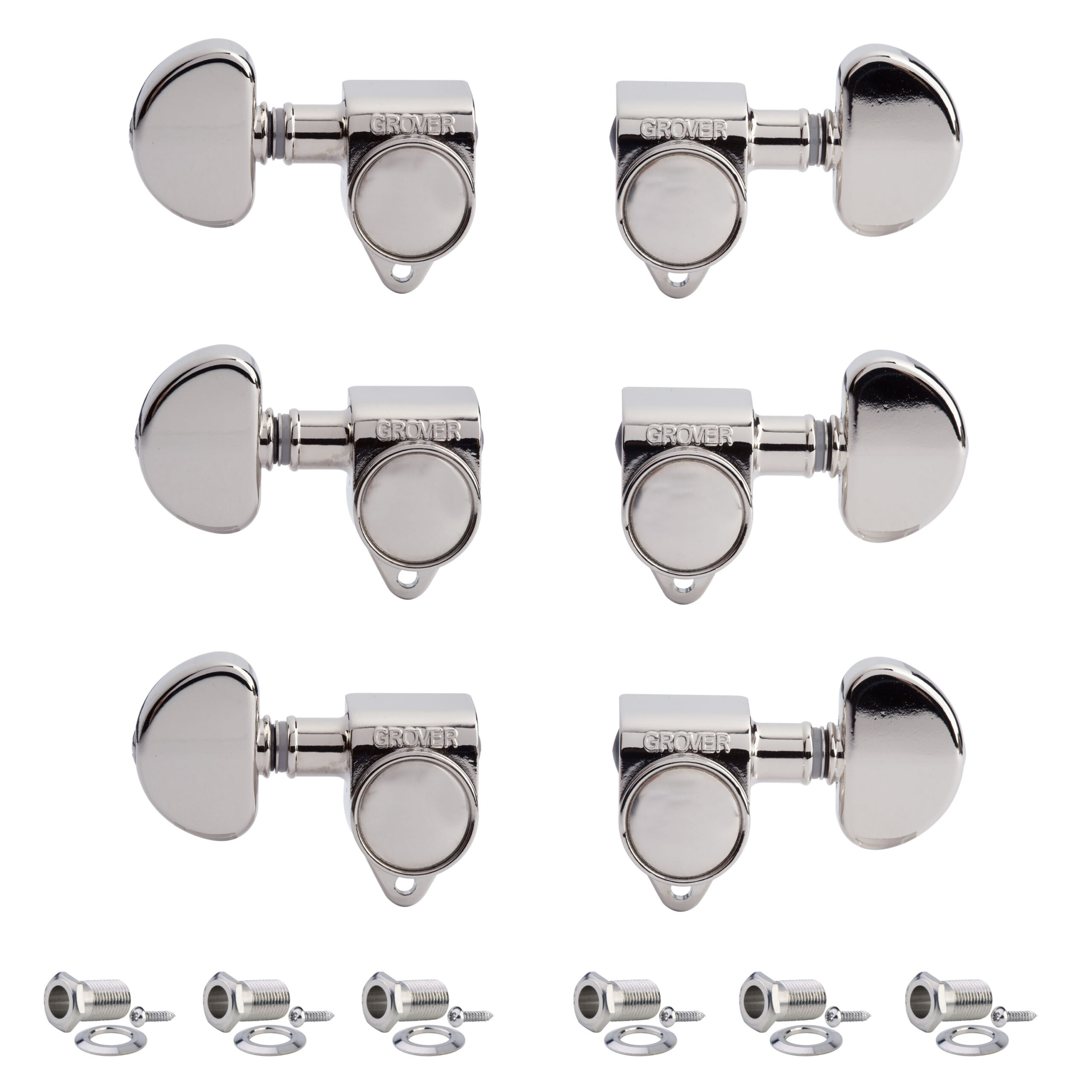 Grover GR102-18N Rotomatics, set completo di 6 meccaniche per chitarra con finitura Nickel